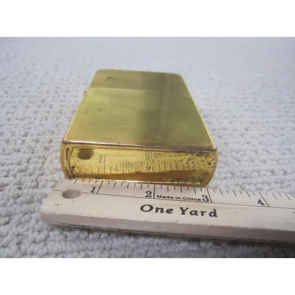 Vintage Durolite Gold Tone Large Pocket Lighter Flip Top Metal England‎ Smoking